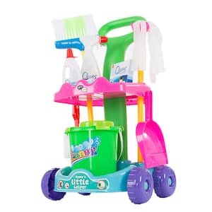 Pretend Play Cleaning Set and Caddy on Wheels