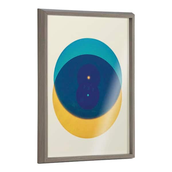 Kate and Laurel Blake "Colorful Records Blue Yellow" by Emiko and Mark Franzen of F2Images Framed Art Print 24 in. x 18 in.