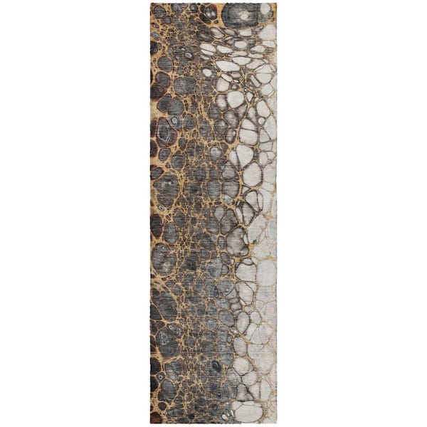 Dream Shag Premium Machine Washable Abstract ADS707 Ivory 2 ft. x 7 ft. Runner Rug