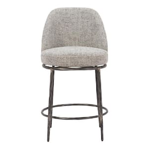 24.4 High Back Metal Counter Stool Fabric Seat