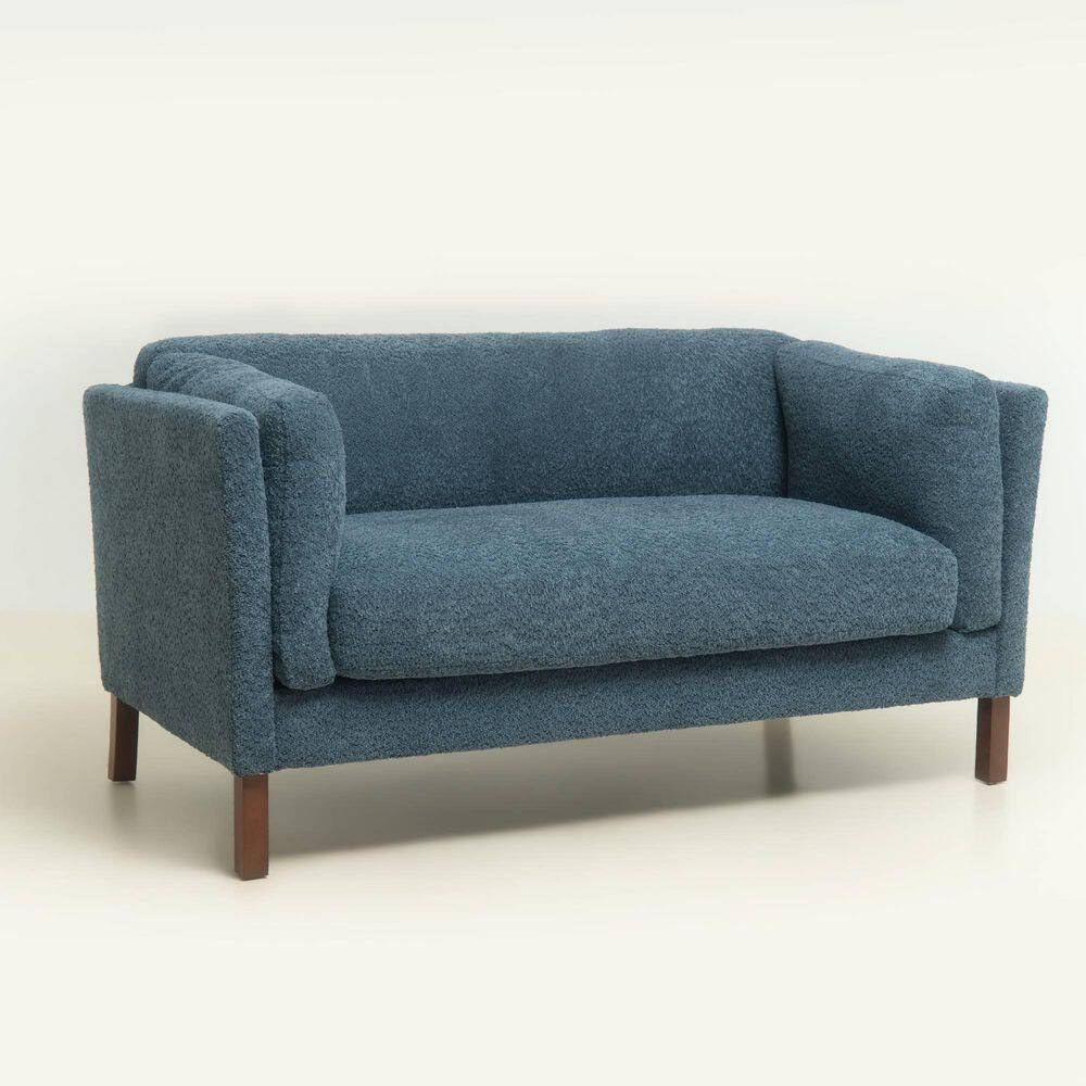 Julisa 58.27 Chenille 2-Seater Upholstered Loveseat with Removable Cushion in Blue