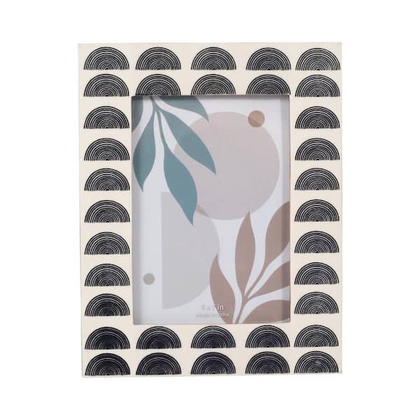 5 in. x 7 in. Ivory Resin Wood Arches Picture Frame with Glass Front