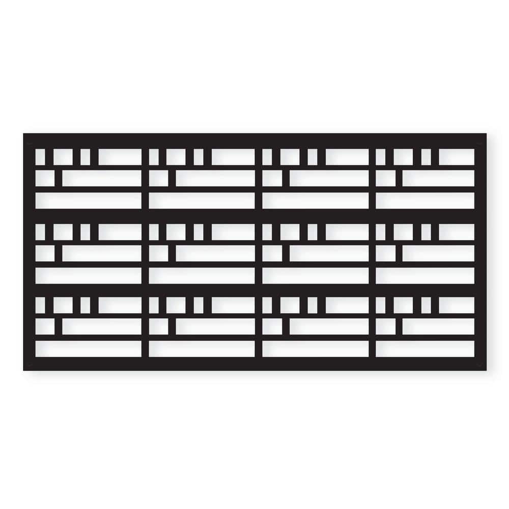 Black Polyethylene Decorative Privacy Screen Panel 2 ft. x 4 ft.