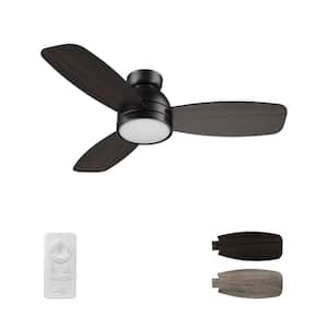 Thibault 44 in. Color Changing Integrated LED Indoor Matte Black 10-Speed DC Ceiling Fan with Light Kit/Remote Control