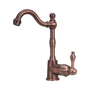 Single-Handle Deck Mounted Bar Faucet in Antique Bronze