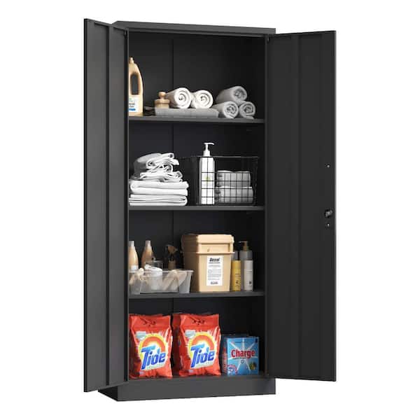 Tenleaf Black Metal 31.5 in. Flat File Cabinets with Locking Doors