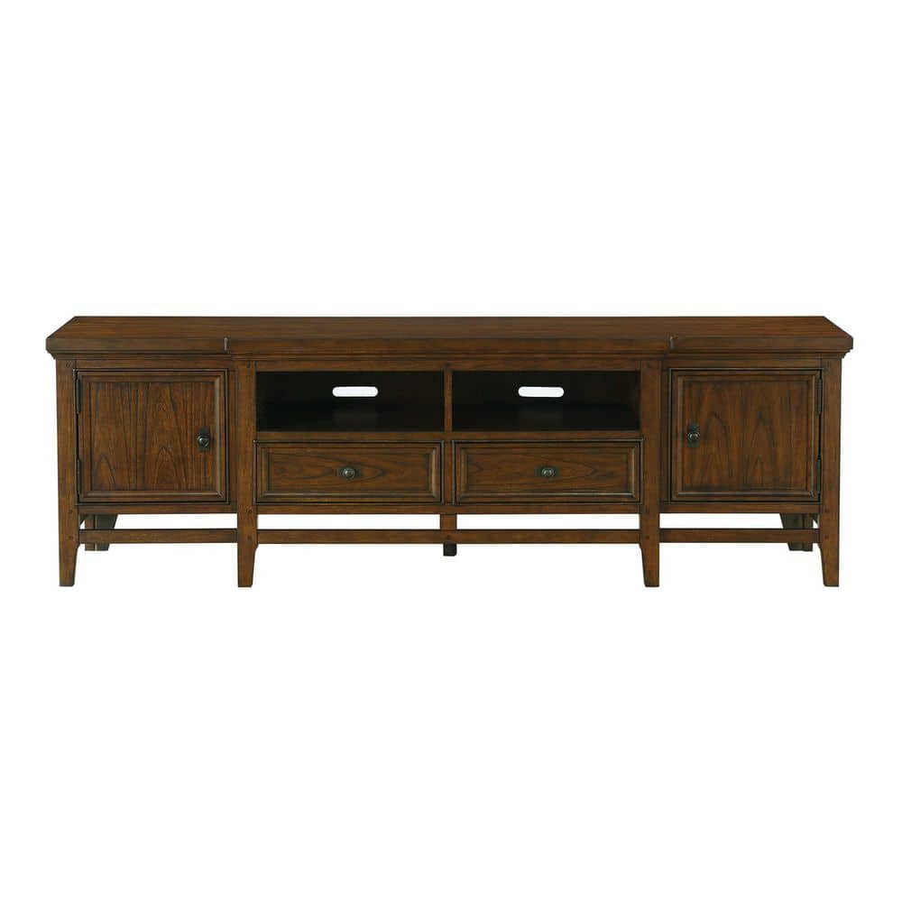 EVERGLADE HOME Toddrick 81 in. Brown Cherry TV Stand with 1Storage
