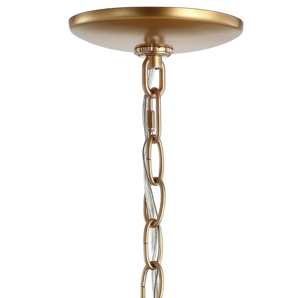 Elegant 12" Gold Adjustable LED Pendant - Contemporary Geometric Design
