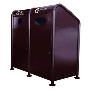 68 Gal. Steel Recycling Station in Brown
