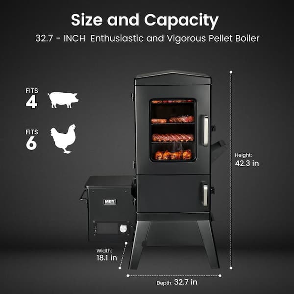 Maison Backyards 42in. Digital Electric Smoker in Black with 4