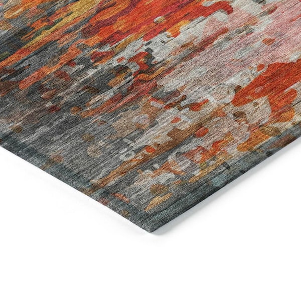 Chantille Machine Washable Indoor/Outdoor Abstract ACN2034 Terracotta 2 ft. 6 in. x 3 ft. 10 in. Area Rug