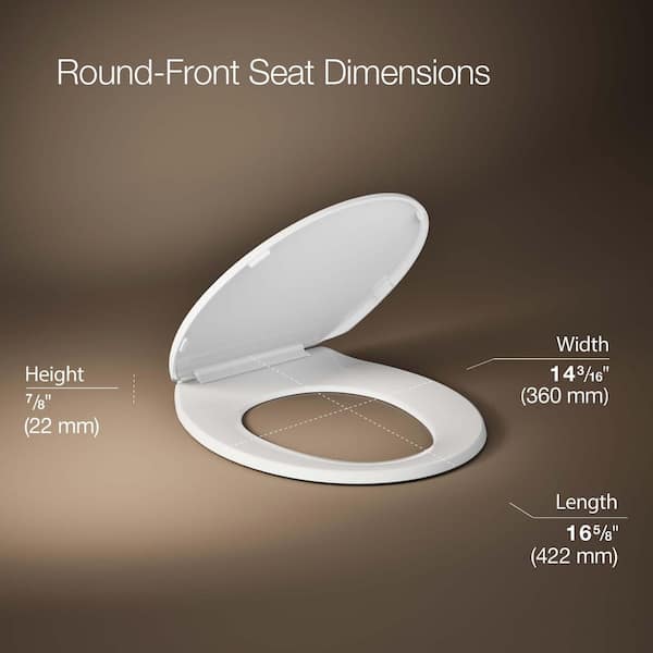 KOHLER Brevia Slow-Close Round Closed Front Toilet Seat in White