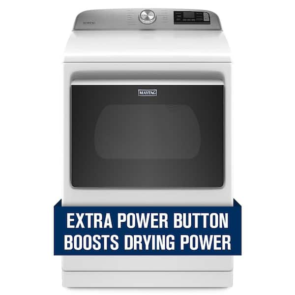 Maytag 7.4 cu. ft. 120-Volt Smart Capable White Gas Vented Dryer with Steam and Hamper Door, ENERGY STAR