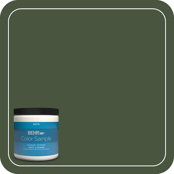 BEHR PREMIUM PLUS 8 oz. #MQ6-49 Chard Satin Enamel Interior/Exterior Paint & Primer Color Sample