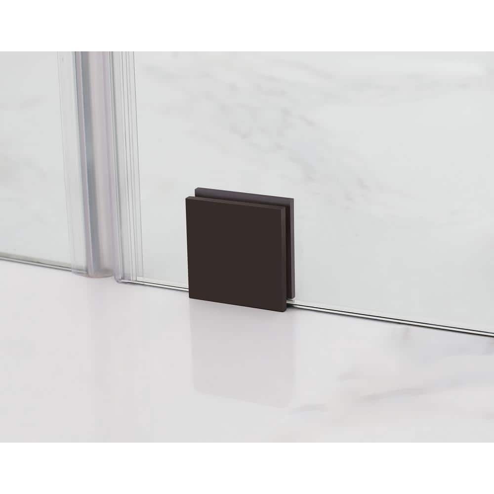 Nautis 66" x 72" Frameless Clear Tempered Glass Shower Door in Bronze