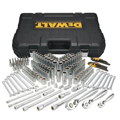 DEWALT 1/4 in. x 3/8 in. Drive Polished Chrome Mechanics Tool Set (142 ...