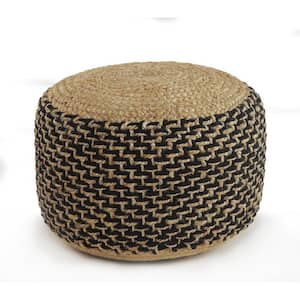 Amelia Tan Cotton Round Accent Ottoman