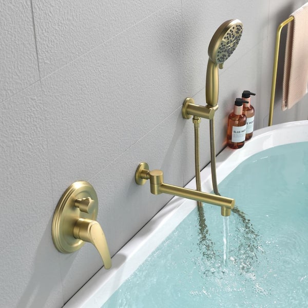 AIMADI Single-Handle Wall Mount Roman Tub Faucet with Hand Shower ...