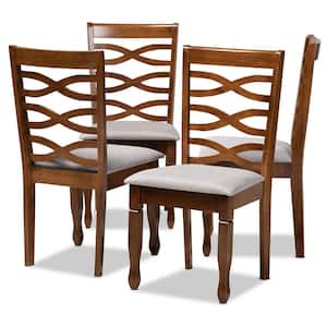 Elijah Grey and Walnut Fabric Dining Chair (Set of 4)