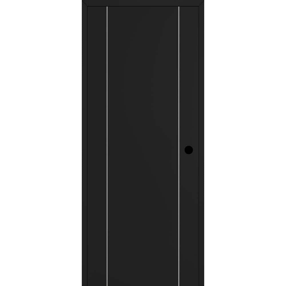 Optima 2U DIY-Friendly 32 in. x 84 in. Left Hand Black Matte Solid Composite Core Wood Single Prehung Interior Door price history on PriceWatchPro