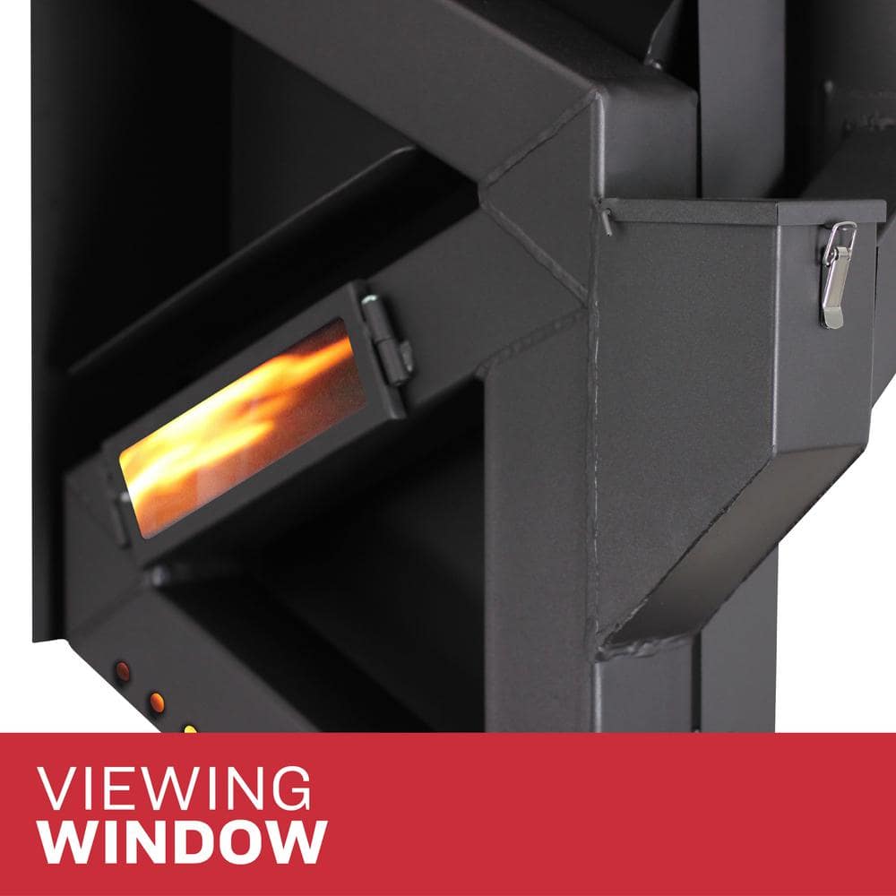Wiseway Black Steel 2,000 Sq Ft Non-Electric Pellet Stove