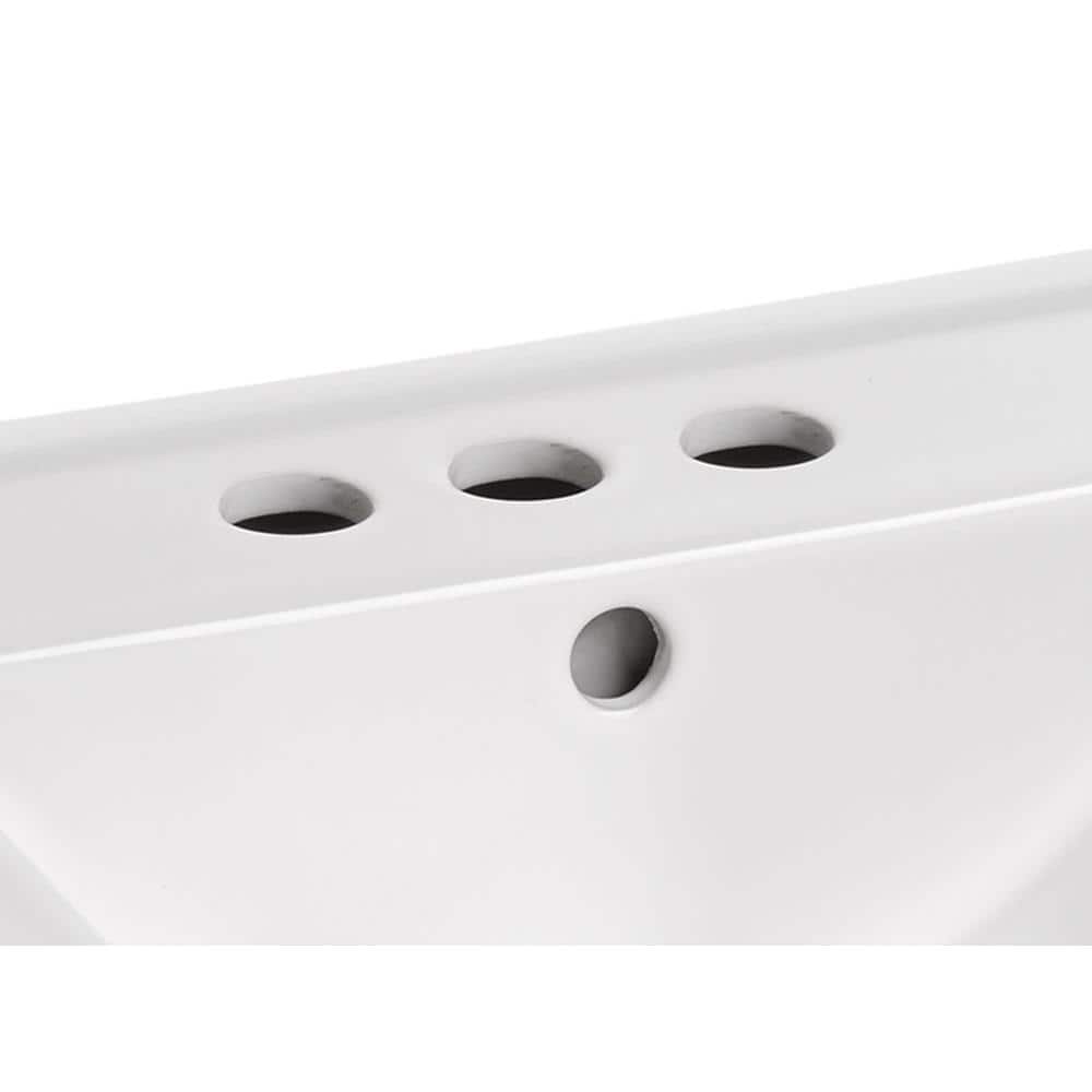 White Ceramic Wall-Mount Bathroom Sink with EverClean Surface