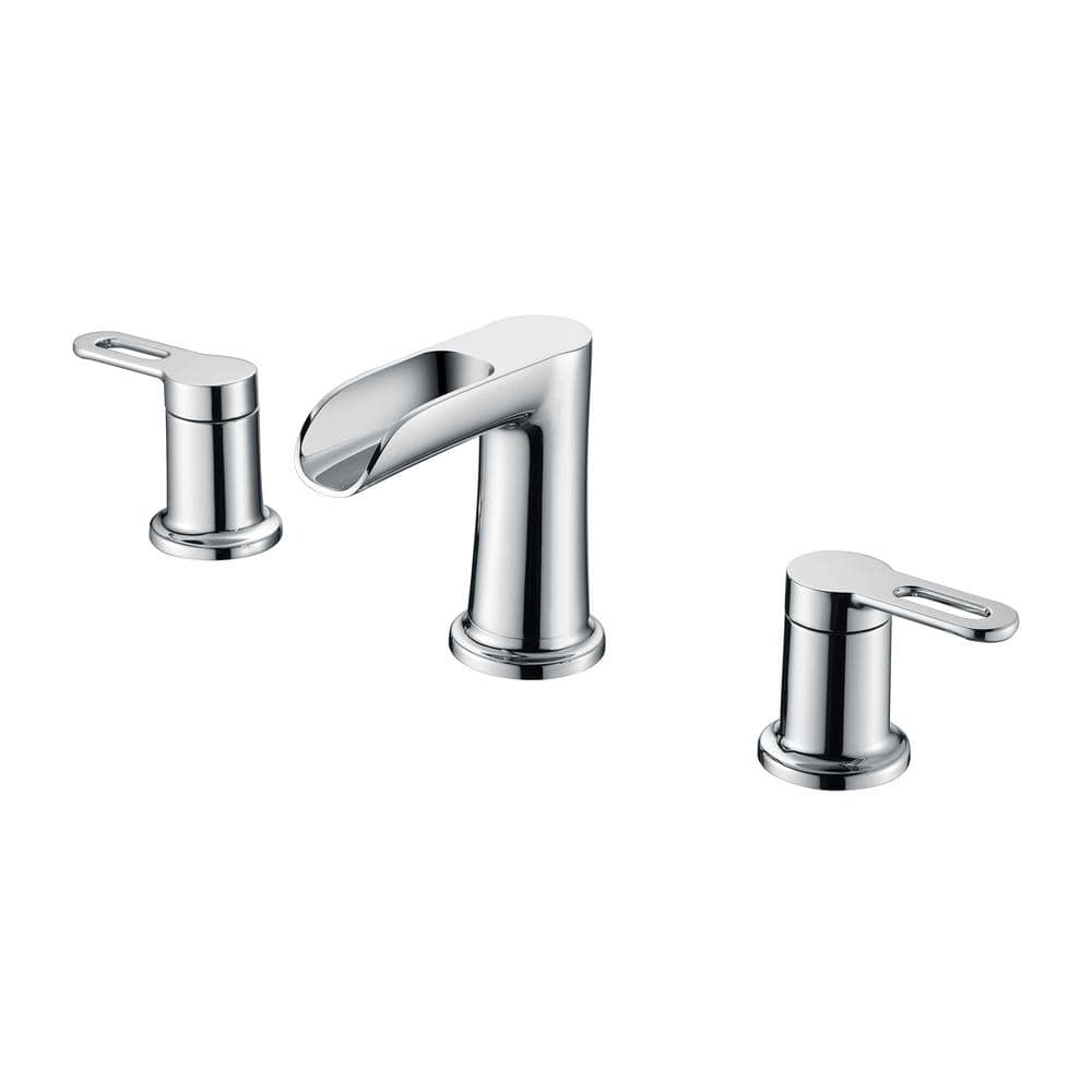 LUXIER Waterfall 8 in. Widespread 2-Handle Bathroom Faucet in Chrome ...