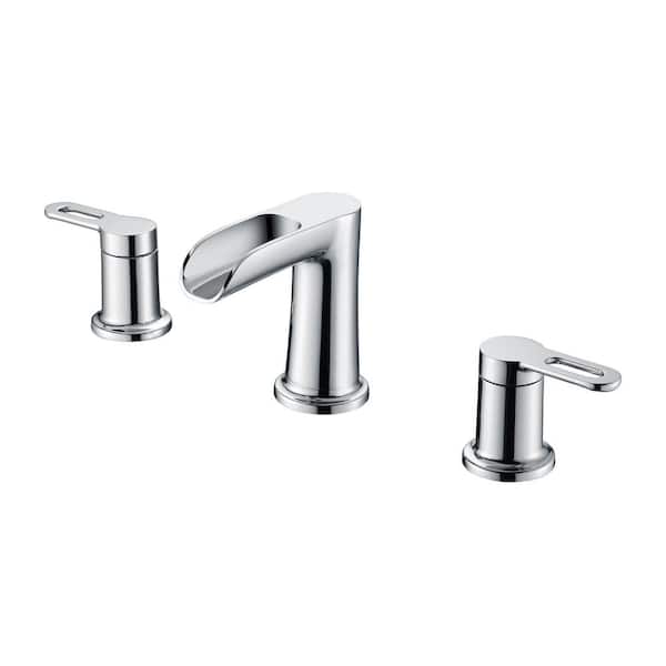 LUXIER Waterfall 8 in. Widespread 2-Handle Bathroom Faucet in Chrome