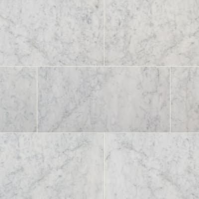White Marble Tile Natural Stone Tile The Home Depot