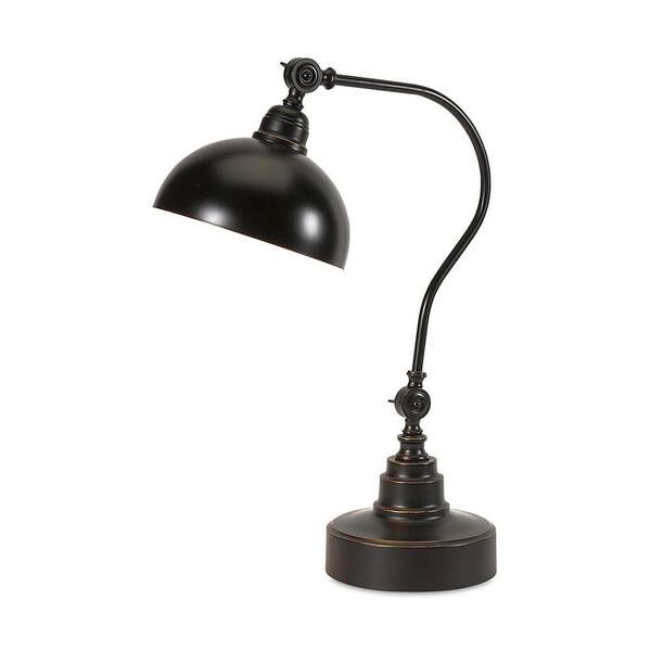 Home Decorators Collection Gill 22 in. Rubbed Bronze Desk Lamp