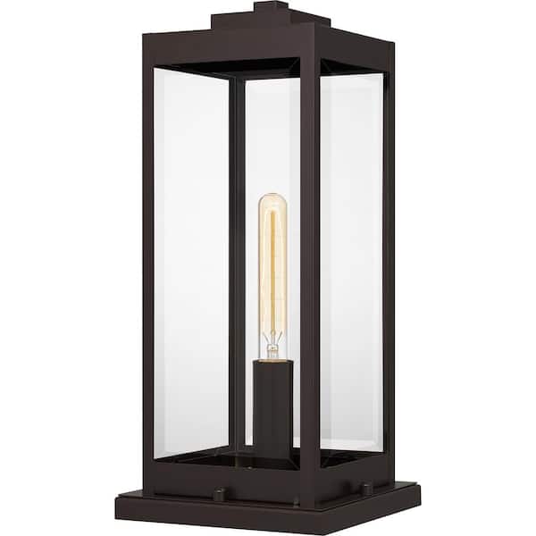 Quoizel Westover 1-Light Western Bronze Metal Weather Resistant Hardwired Outdoor Pier Mount Light with No Bulb Included
