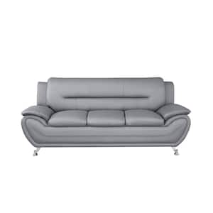 Sanuel 79 in. Round Arm 3-Seat Sofa in Gray