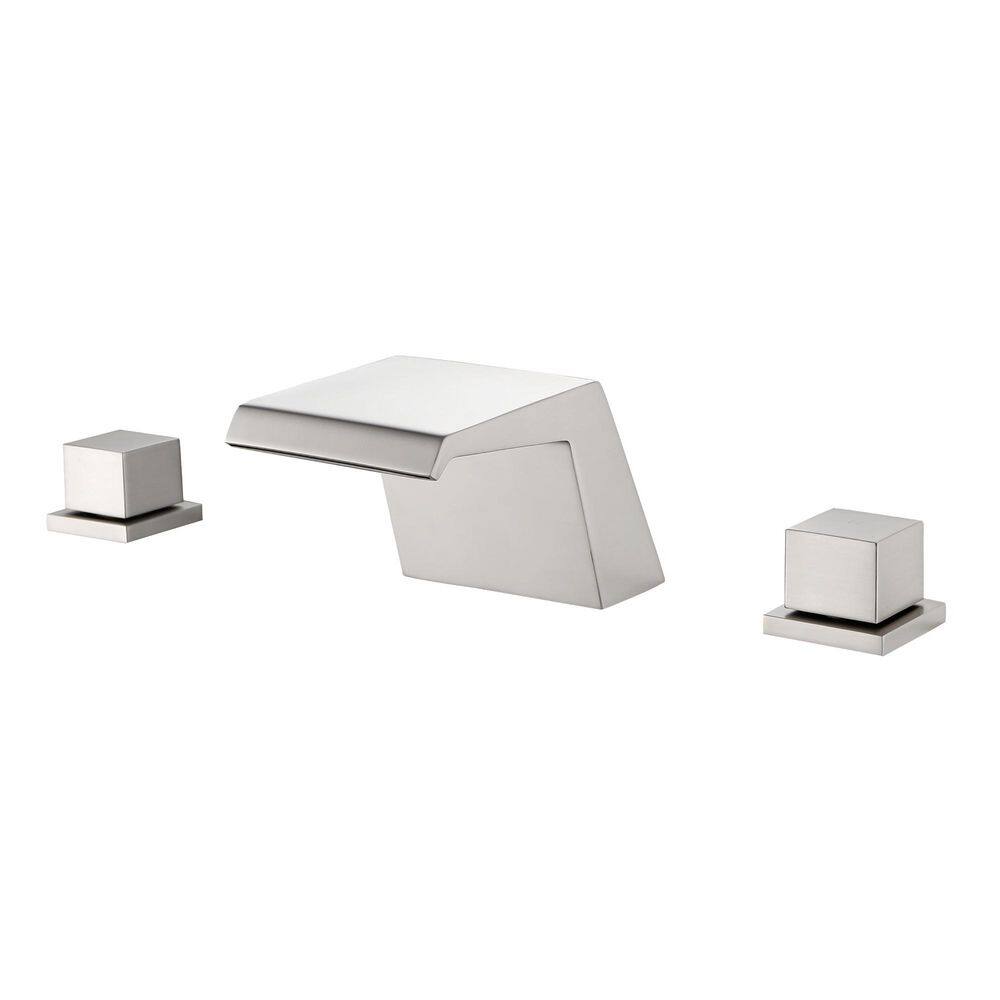 Vara 2-Handle Tub Deck Mount Roman Tub Faucet Geometric 3.94 in. Width Waterfall Spout Brushed Nickel price history on PriceWatchPro