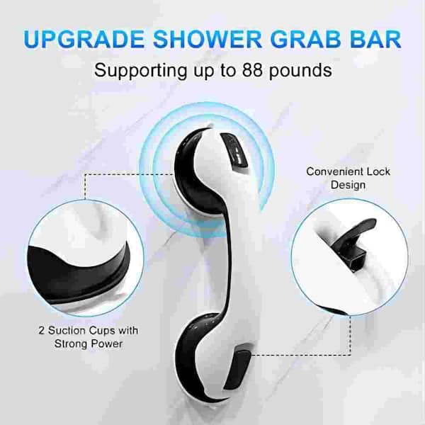1 Pack 12 Inch Shower Grips Grab Bars For Tubs And Showers Suction Cup Grab  Bar Bathroom Tub Bath Grips Handicap Elderly Elderly Non-slip Safety Grip