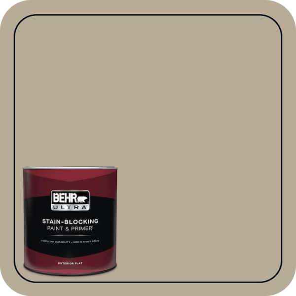 BEHR ULTRA 1 qt. #N310-4 Desert Khaki Flat Exterior Paint & Primer