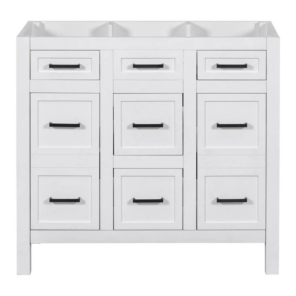 35.4 in. W x 17.8 in. D x 33 in. H Bath Vanity Cabinet without Top in White