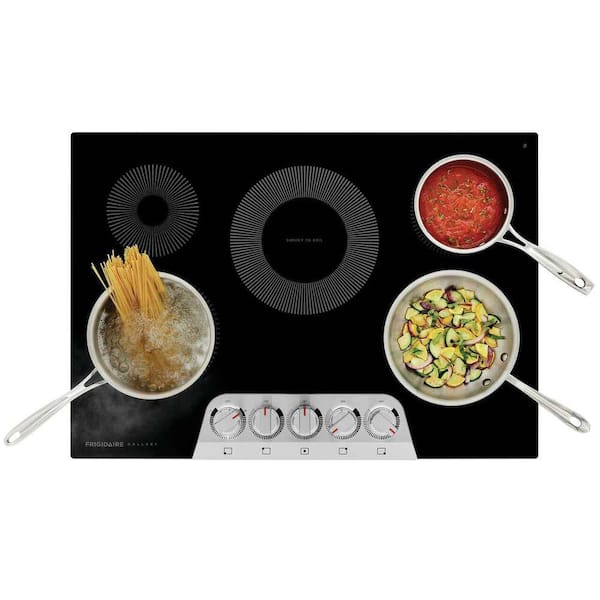 Gallery 30 in. Radiant Electric Cooktop in Stainless Steel with 5 Burner Elements, including Dual Burner