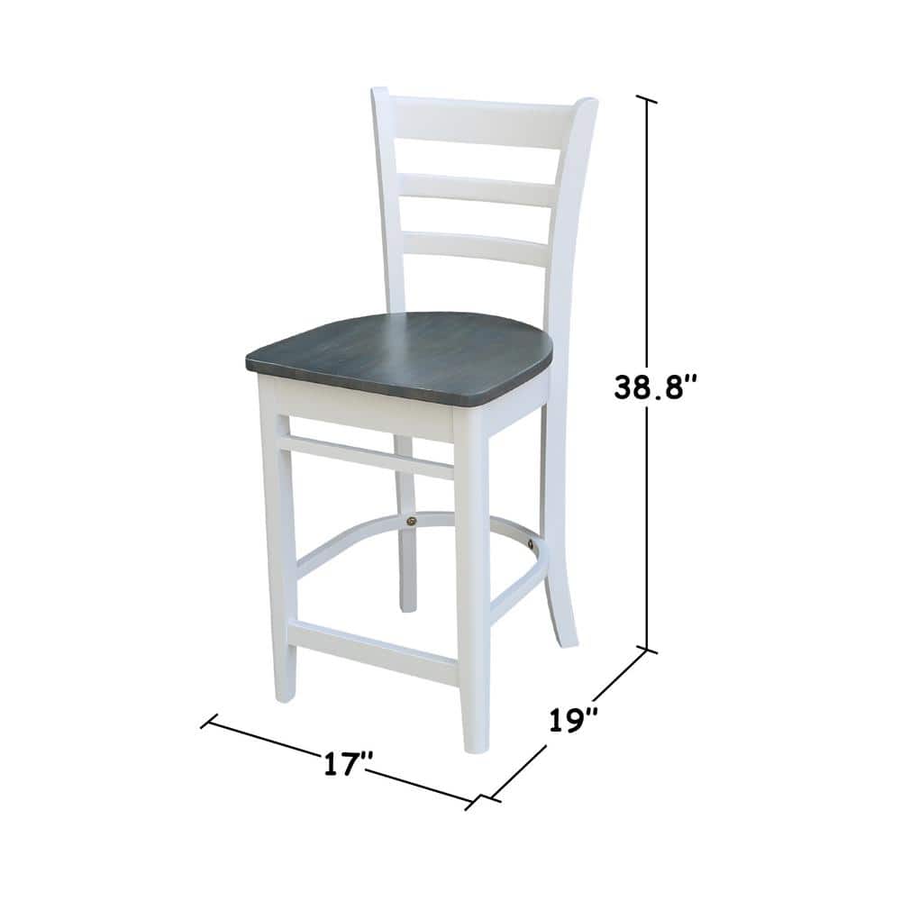 Heather Gray and White Solid Wood Counter Height Dining Set