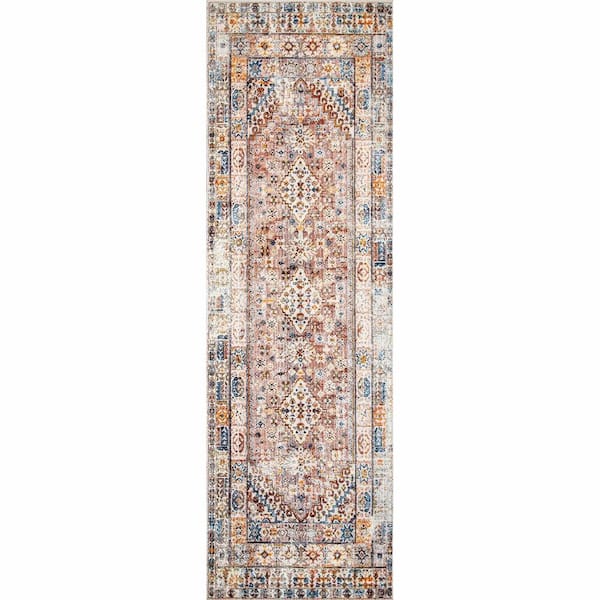 Farley Fringe Khaki 2 ft. 6 in. x 6 ft. Medallion Indoor Runner Rug