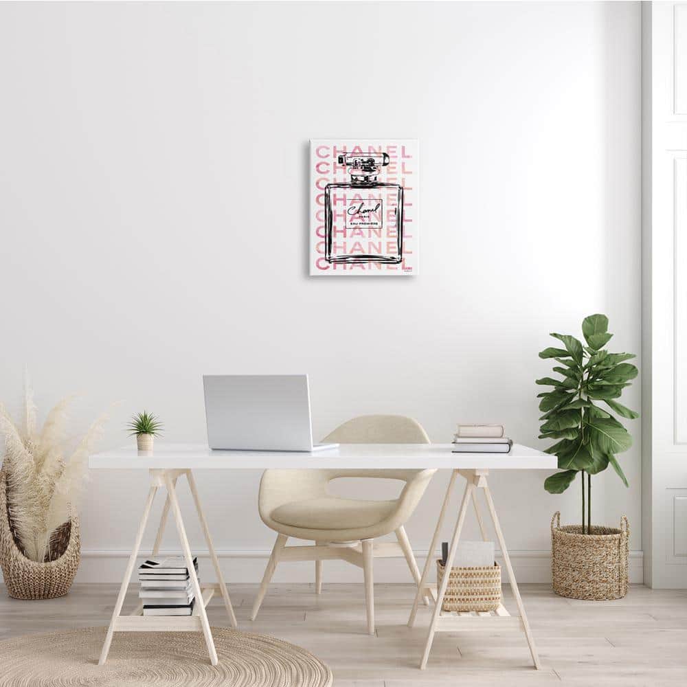 Glam Perfume Bottle Pink and Black Canvas Wall Art