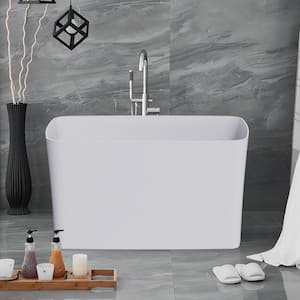 Lively 47 in. x 27 in. Soaking Bathtub with Right Drain in Stainless Steel