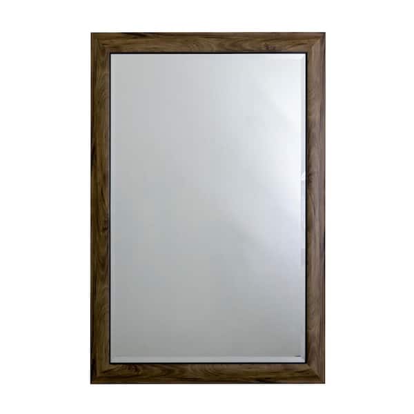 Yosemite Home Decor Large Rectangle Gray Wood In Black Trim Beveled Glass Casual Mirror (43 in. H x 31 in. W)