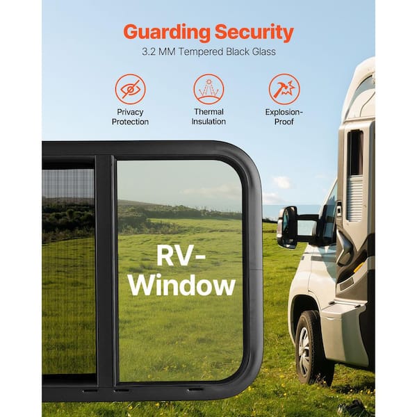 SKYSHALO Horizontal RV Window, 24 in. W x 20 in. H Tinted Sliding RV ...