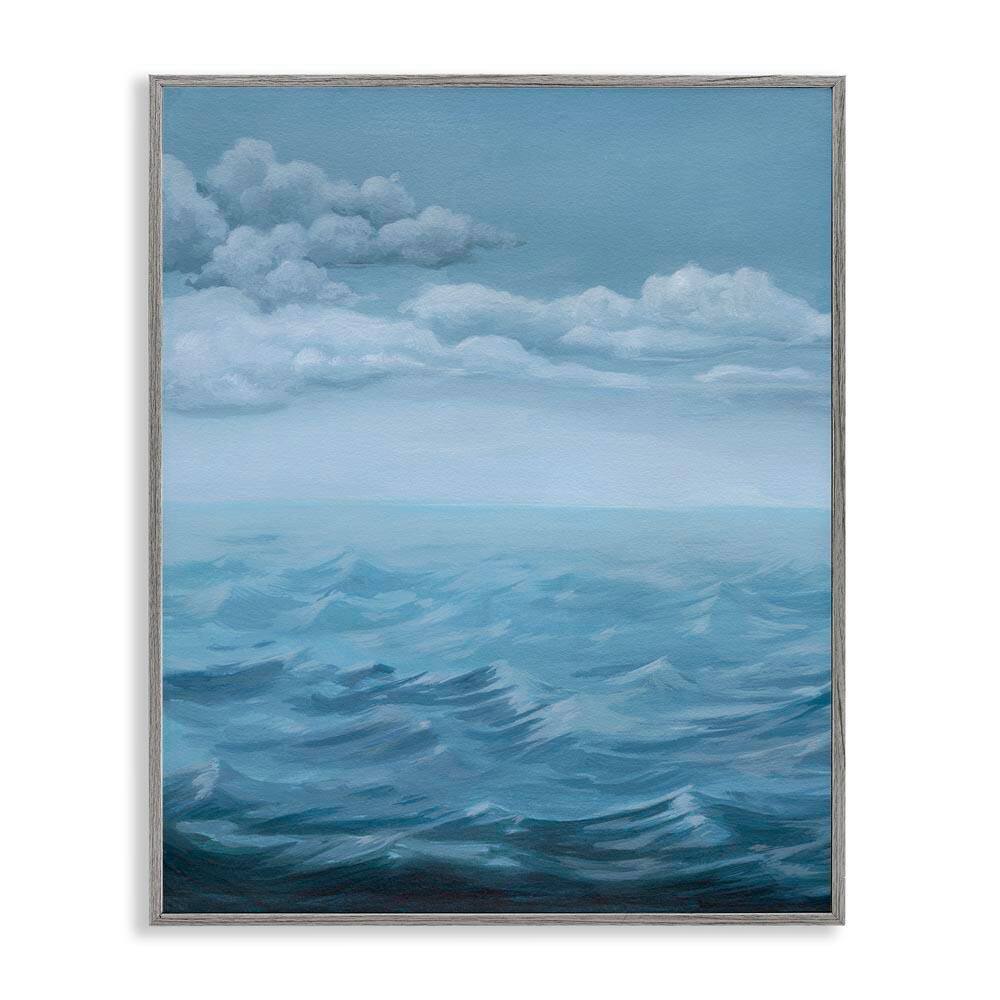 Clouds over Rough Seas by Grace Popp Gray Framed Coastal Giclee Art Print 14 in. x 11 in. price history on PriceWatchPro
