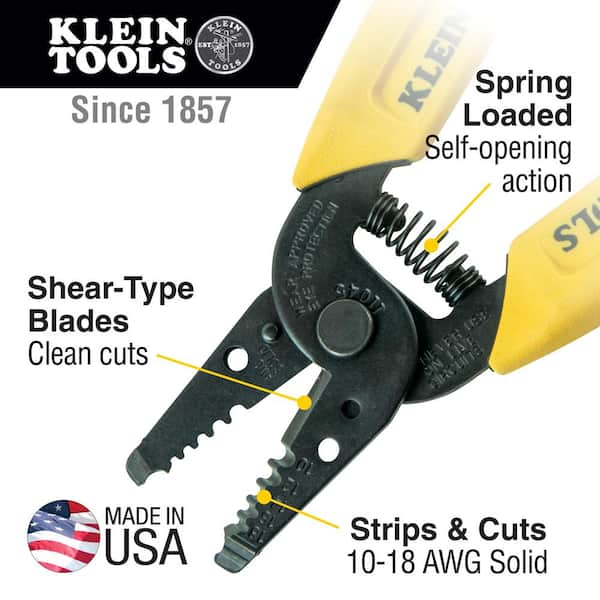 Klein Tools - Electrical Wire Stripper / Cutter (10-18 AWG Solid)