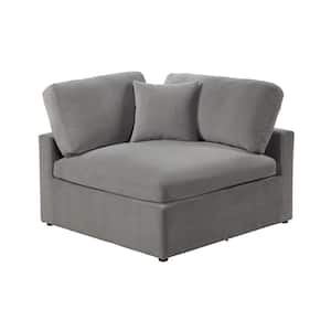 Remington Gray Velvet Modular Corner Chair
