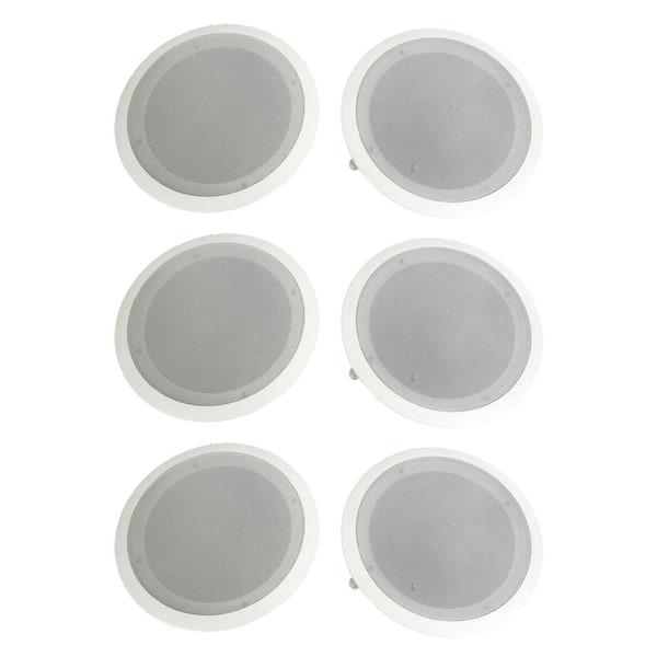 Pyle 8 in. 2 Way In Wall Ceiling Home Speakers System Audio Stereo, 6 Speakers