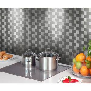 12 in. x 12 in. x 6 mm Peel and Stick Brushed Stainless Metal Wall Tile