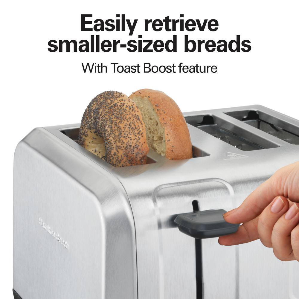Hamilton Beach Brushed Stainless Steel 4-Slice Toaster with Wide Slots