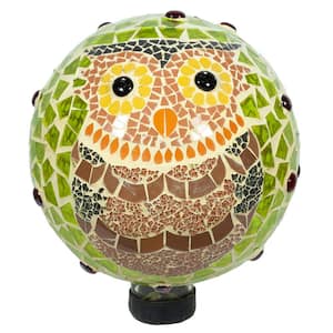 10 in. Owl Jeweled Mosaic Gazing Ball